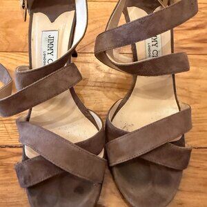 Jimmy Choo Brown Suede Strap Heels